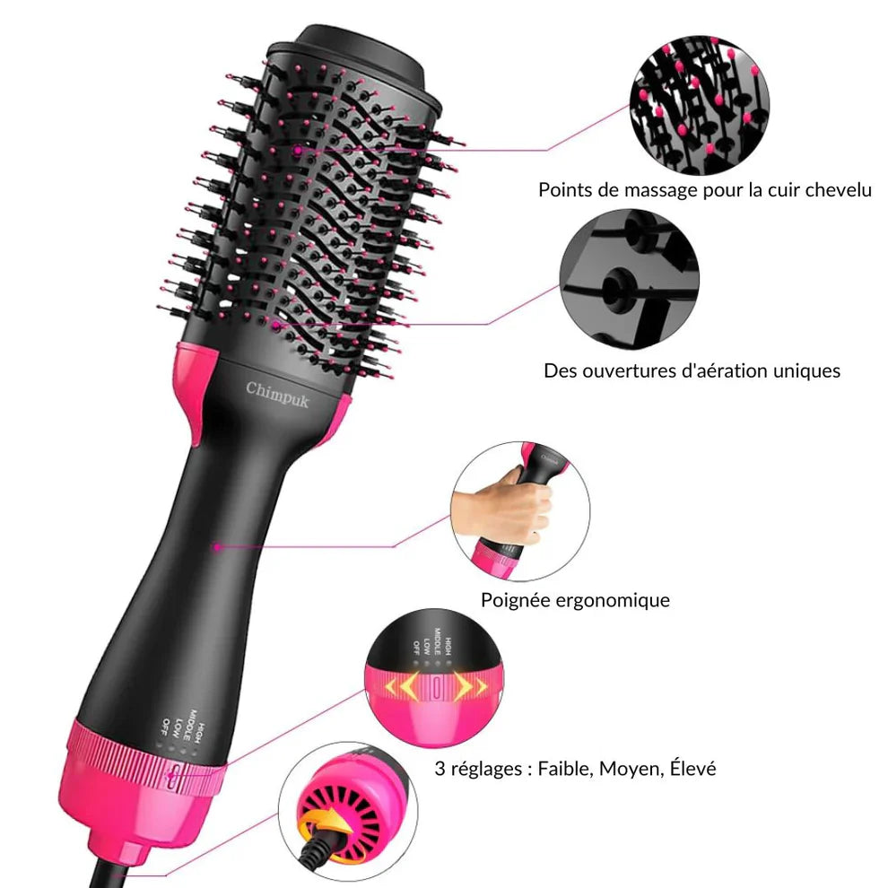 Brosse à cheveux 3 en 1 - Boutique Ecom