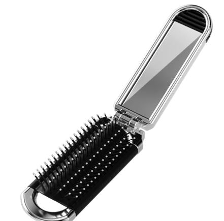 Brosse à cheveux avec miroir pliant de voyage - Boutique Ecom